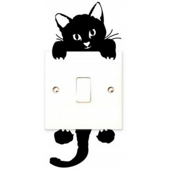 Decalgeek Cat Wall Stickers Light Switch Decor Decals Art Mural Baby Nursery Room