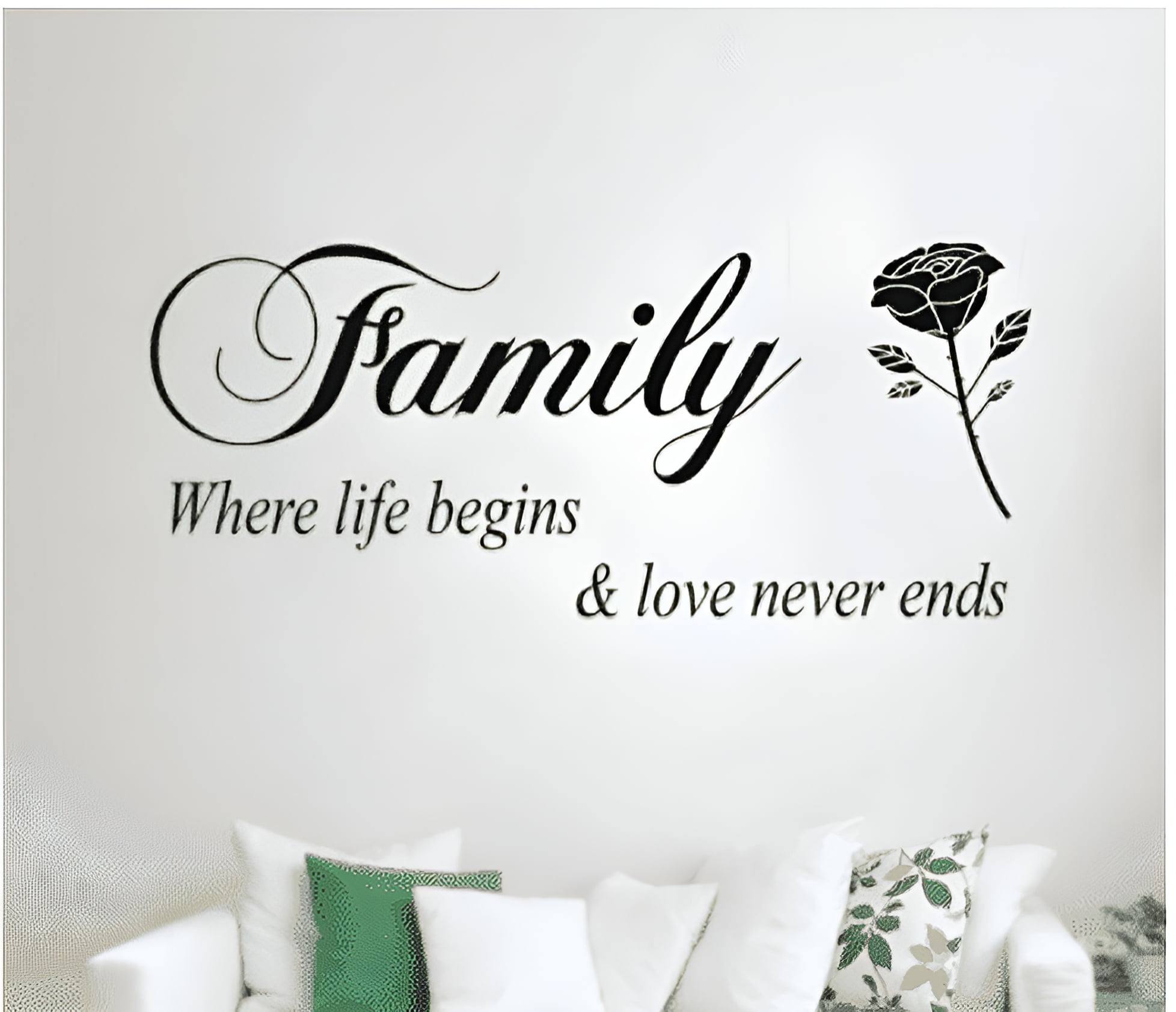 Decalgeek Wall Stickers Removable Family Rose Pattern Home Decors Decal Stickers Home Decoration for Living Room Bedroom Home