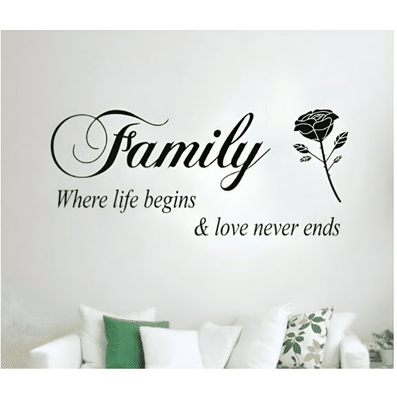 Decalgeek Wall Stickers Removable Family Rose Pattern Home Decors Decal Stickers Home Decoration for Living Room Bedroom Home