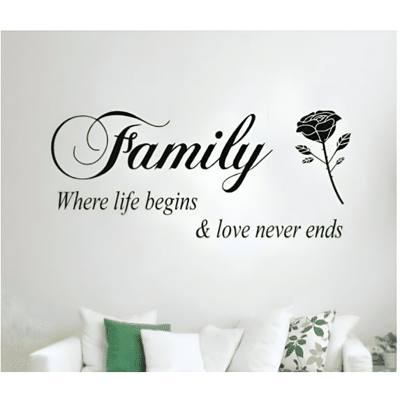 Decalgeek Wall Stickers Removable Family Rose Pattern Home Decors Decal Stickers Home Decoration for Living Room Bedroom Home