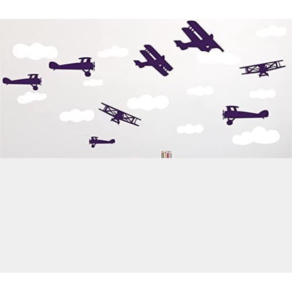 Decals Airplanes and Clouds Set Playroom Decals Removable Vinyl Wall Decor Kids Room Air Planes