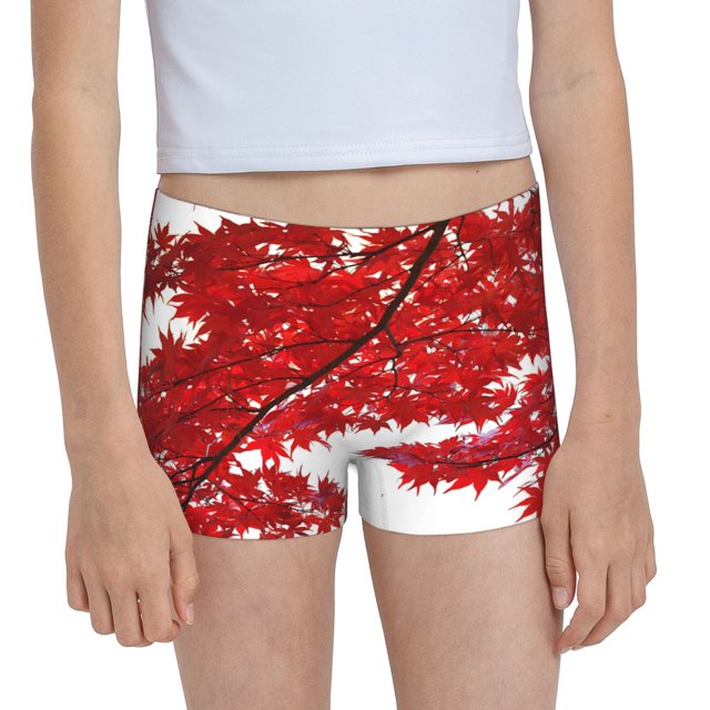 Easygdp Red Maple Leaf Girls Hipster Cotton Underwear Little Girls
