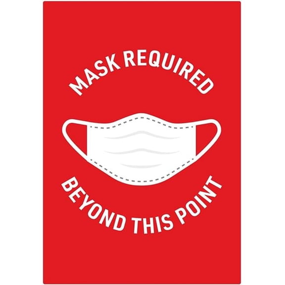 Decals Mask Required Sign Wall Sticker - Pack of 5