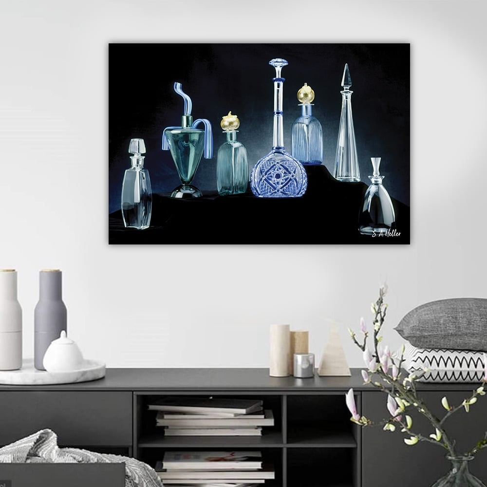 Decanters by photographer Steven A. Heller - 14"x14" Canvas Artwork - Multi-Color 16 x 20