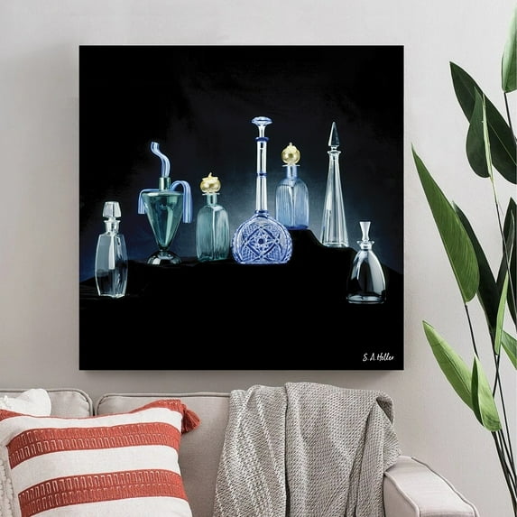 Decanters by photographer Steven A. Heller - 14"x14" Canvas Artwork - Multi-Color 30 x 30