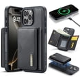 thumbnail image 1 of Decase 2 in 1 Magnetic Detachable Wallet Case Compatible with iPhone 16 Pro Max, Premium Leather RFID Blocking Flip Wallet Card Holder Shockproof Phone Case Supporting Wireless Charging,Black, 1 of 11