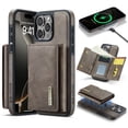 thumbnail image 1 of Decase 2 in 1 Magnetic Detachable Wallet Case Compatible with iPhone 16 Pro Max, Premium Leather RFID Blocking Flip Wallet Card Holder Shockproof Phone Case Supporting Wireless Charging,Coffee, 1 of 11