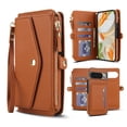 thumbnail image 1 of Decase 2-in-1 Detachable Magnetic Wallet Case Compatible with Google Pixel 9 Pro XL, Shockproof PU Leather Flip Cover with Card Slots,Cash Pocket,Zipper Purse,Crossbody Strap,RFID Blocking,Brown, 1 of 8