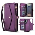 thumbnail image 1 of Decase 2-in-1 Detachable Magnetic Wallet Case Compatible with Samsung Galaxy S21 FE,Shockproof PU Leather Flip Cover with Card Slots,Cash Pocket,Zipper Purse,Crossbody Strap,RFID Blocking,Purple, 1 of 8