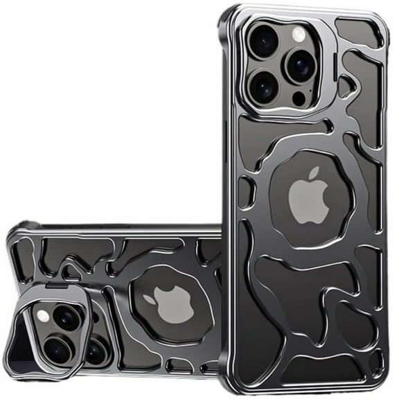 Decase Aluminum Alloy Phone Case for iPhone 13,Hollow Design Cloud Texture Excellent Heat Dissipation Case Support Wireless Charging Mag-Safe Magnetic Cover for Apple iPhone 13,Grey