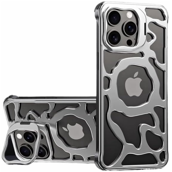 Decase Aluminum Alloy Phone Case for iPhone 14 Pro Max,Hollow Design Cloud Texture Excellent Heat Dissipation Case Support Wireless Charging Mag-Safe Magnetic Cover for Apple iPhone 14 Pro Max,Silver