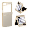 thumbnail image 1 of Decase Anti-Scratch Flip Case Compatible with Samsung Galaxy Z Flip 6, Fashionable Slim Leather Case with Built-in Hinge Protection and Screen Protector,Shockproof Protective Cover for Flip6,Titanium, 1 of 8