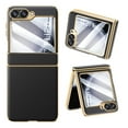 thumbnail image 1 of Decase Anti-Scratch Flip Case Compatible with Samsung Galaxy Z Flip 6, Fashionable Slim Leather Case with Built-in Hinge Protection and Screen Protector,Shockproof Protective Cover for Flip6,Black, 1 of 8