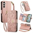 thumbnail image 1 of Decase Anti-Scratch PU Leather Wallet Case Compatible with Samsung Galaxy A26 5G,Shockproof Magnetic Buckle Hybrid Case Cover with Zipper Pocket Credit Card Slot Cash Slot Wrist Strap Lanyard,Rosegold, 1 of 12