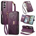 thumbnail image 1 of Decase Anti-Scratch PU Leather Wallet Case Compatible with Samsung Galaxy A26 5G,Shockproof Magnetic Buckle Hybrid Case Cover with Zipper Pocket Credit Card Slot Cash Slot Wrist Strap Lanyard,Purple, 1 of 12