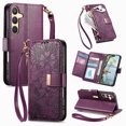 thumbnail image 1 of Decase Anti-Scratch PU Leather Wallet Case Compatible with Samsung Galaxy S24 FE,Shockproof Magnetic Buckle Hybrid Case Cover with Zipper Pocket Credit Card Slot Cash Slot Wrist Strap Lanyard,Purple, 1 of 12