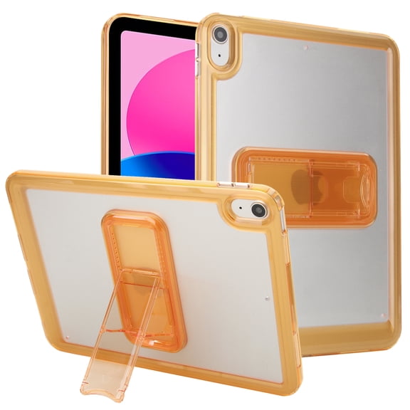 Decase for Apple iPad 11th Gen (A16) (2025) & iPad 10th Gen (A14) 10.9-inch (2022) Translucent Case,Matte Frosted Back Shock-Absorbent TPU Bumper Tablet Cover with Hidden Kickstand,Orange