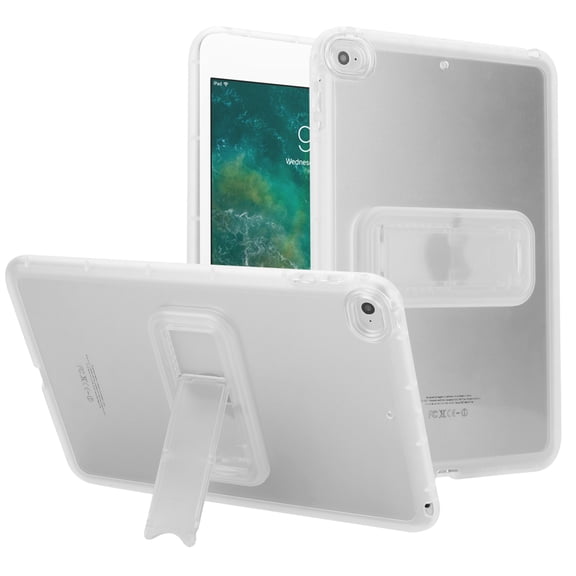 Decase for Apple iPad mini 5/mini 4 Case,Hard Plastic Frame Soft Flexible TPU Matte Cover with Stand+Stylus,Slim Translucent Cover for iPad Mini 5th/4th Gen 7.9-inch,Clear