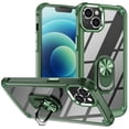 thumbnail image 1 of Decase for Apple iPhone 13 Pro Max New Phone Case with Rotatable Ring Stand,Heavy Duty 10FT Military Protection Clear Back Hard PC Soft TPU Bumper Phone Shell - Armygreen, 1 of 8