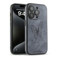 thumbnail image 1 of Decase for Apple iPhone 13 Pro Phone Case,Ultra Thin Butterfly Embossed Pattern PU Leather Scratch-resistant Shockproof Protective Case Cover for iPhone 13 Pro,Gray, 1 of 4