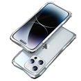 thumbnail image 1 of Decase for Apple iPhone 14 Pro Max 6.7" Metal Bumper Case with Carbon Fiber Texture Back, Shockproof Rugged Slim Fit Anti Fingerprint Support Wireless Charging, Silver, 1 of 13