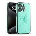 thumbnail image 1 of Decase for Apple iPhone 15 Phone Case,Ultra Thin Butterfly Embossed Pattern PU Leather Scratch-resistant Shockproof Protective Case Cover for iPhone 15,Mint, 1 of 4