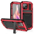 thumbnail image 1 of Decase for Apple iPhone 15 Phone Shell,Heavy Duty Tri-Layer Hybrid Protective Cover for Outdoor Sports,With Front Screen Protector & Hidden Kickstand Mag Safe Magnetic Case,for iPhone 15 - Red, 1 of 1
