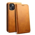 thumbnail image 1 of Decase for Apple iPhone 15 Plus (2023) Slim Cover,With Wallet Card Slots Holder,Premium Business Style Luxury PU Leather Phone Shell,Full Body Protection Case for iPhone 15 Plus, Yellow, 1 of 1