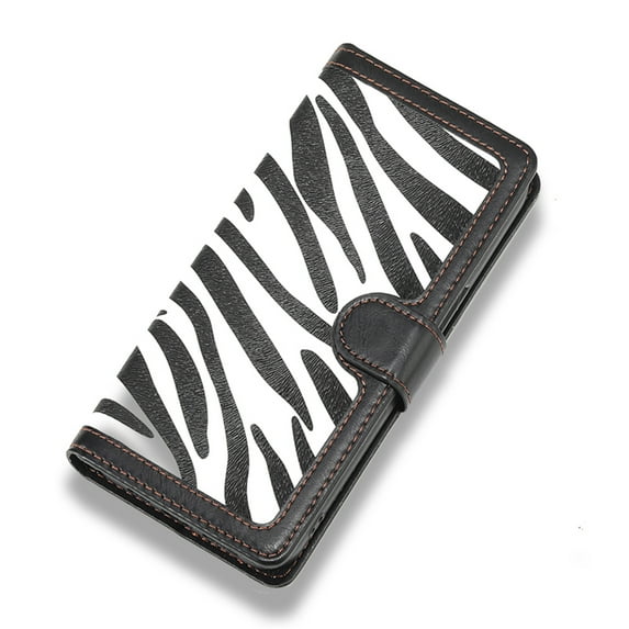 Decase for Apple iPhone 15 Plus,Luxury Premium PU Leather Folio Card Slots Stand Shockproof Wallet Phone Case With Crossbody Strap,for Apple iPhone 15 Plus - Zebra-Stripe Black & White