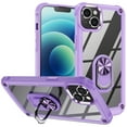 thumbnail image 1 of Decase for Apple iPhone 15 Pro Max New Phone Case with Rotatable Ring Stand,Heavy Duty 10FT Military Protection Clear Back Hard PC Soft TPU Bumper Phone Shell - Purple, 1 of 8