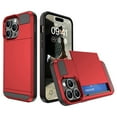 thumbnail image 1 of Decase for Apple iPhone 15 Pro Max Rugged Cover,With Slide Card Slots Wallet Case Shockproof Dual Layer Hybrid Protective Phone Shell,for Apple iPhone 15 Pro Max - Red, 1 of 1