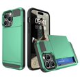 thumbnail image 1 of Decase for Apple iPhone 15 Pro Max Rugged Cover,With Slide Card Slots Wallet Case Shockproof Dual Layer Hybrid Protective Phone Shell,for Apple iPhone 15 Pro Max - Mint, 1 of 1