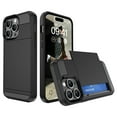 thumbnail image 1 of Decase for Apple iPhone 15 Pro Rugged Cover,With Slide Card Slots Wallet Case Shockproof Dual Layer Hybrid Protective Phone Shell,for Apple iPhone 15 Pro - Black, 1 of 1