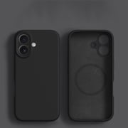 Decase for Apple iPhone 16 Magnetic Case, Compatible with Mag-Safe,Slim Liquid Silicone Shockproof Protective Phone Case for iPhone 16 with Soft Anti-Scratch Microfiber Lining,Black