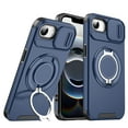 thumbnail image 1 of Decase for Apple iPhone 16e 2024, Hard Plastic Shell Phone Case, Compatible with Mag Safe Accessories, with Phone Ring Grip Holder Kickstand/Slide Camera Cover,Rugged Shockproof Cover,Blue, 1 of 10