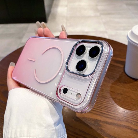 Decase for Apple iPhone 17 Pro Max 6.9" 2025 Gradient Magnetic Case, Lightweight Non-Slip PC+TPU Back Cover, Shock-Absorbent Anti-Scratch Anti-Fingerprint Translucent Gradient Phone Case,Pink