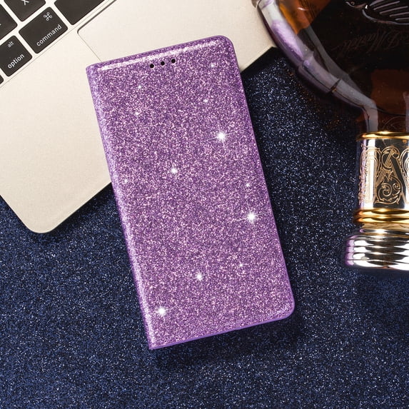 Decase Bling Case For Samsung Galaxy S24 Plus,Fashionable PU Leather Magnetic Flip Wallet Cover Ultra Slim Scratch-resistant Phone Shell for Galaxy S24 Plus (2024 Release),Purple