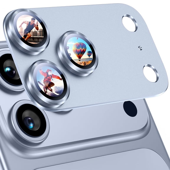 Decase Camera Lens Protector for iPhone 18 Pro Max, Sapphire Glass Metal Frame Camera Cover, HD AR Anti-Reflection Lens Protector,Lightblue