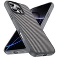 thumbnail image 1 of Decase Carbon Fiber Pattern Case Compatible with iPhone 15 Pro Max,Anti-Scratch PC+TPU Back Cover with Raised Edges for Screen & Camera Protection,Slim Skin-Feel Shockproof Protective Cover, Gray, 1 of 9
