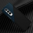 thumbnail image 1 of Decase Carbon Fiber Texture Phone Cases for Samsung Galaxy Z Fold 3, Shockproof fold Shell Super Light Thin Wireless Charging Friendly Case, Black+Blue, 1 of 1