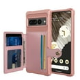 thumbnail image 1 of Decase Card Holder Case Compatible with Google Pixel 7 Pro (6.7"-inch 2022),Shockproof Magnetic Hybrid Leather Wallet Case Cover with Credit Card Holder for Google Pixel 7 Pro, Rosegold, 1 of 7