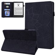 Decase Case for Amazon Kindle Paperwhite/Signature Edition 12th Gen 2024,Embossed PU Leather Shockproof Cover,Flip Stand Wallet Case for Kindle Colorsoft Signature Edition 1st Gen2024,Black