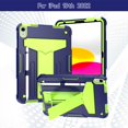 thumbnail image 1 of Decase Case for Apple iPad 10th Generation 10.9-inch,Shockproof Rubber Heavy Duty Rugged 3-Layer Protetion Kickstand Armor Cover with Pencil Holder, Navy+Green, 1 of 5