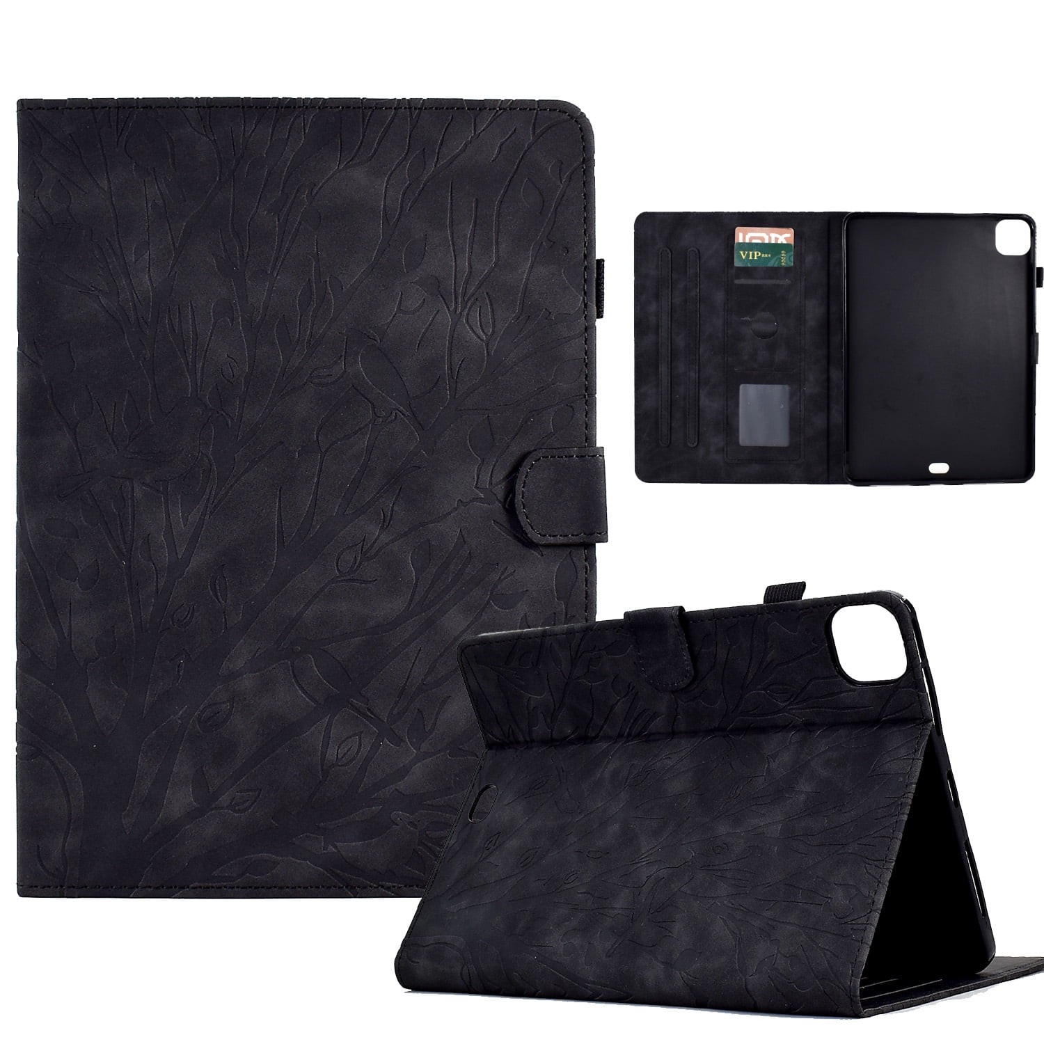 Decase Case for Apple iPad Pro 11-inch (M4) 2024 with Stand/Pencil Holder/Pockets,PU Leather Multi-Angle Viewing Stand Flip Case with Card Slot, Magnetic Clasp for iPad Pro 11-inch (M4) 2024,Black
