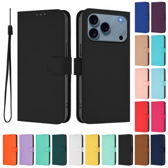 Decase Case for Apple iPhone 17 Pro Wallet Case,Luxury PU Leather Wallet Phone Case Flip Folio Protective Shockproof Cover with Card Holder,Kickstand Feature,for iPhone 17 Pro 6.3",Black