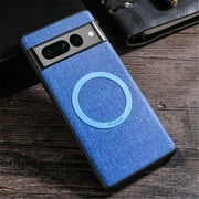 Decase Case for Google Pixel 7 5G 2022, Magnetic Premium Leather Slim Stylish Soft Grip Shockproof Anti-Scratch Protection Cover with Magsafe Wireless Charging, Blue