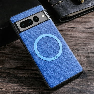 Decase Case for Google Pixel 7 5G 2022, Magnetic Premium Leather Slim Stylish Soft Grip Shockproof Anti-Scratch Protection Cover with Magsafe Wireless Charging, Blue