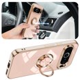 thumbnail image 1 of Decase Case for Google Pixel 9 / 9 Pro, fit Google Pixel 9 / 9 Pro Case with Ring Magnetic Stand Luxury Plating Soft TPU Slim Fit Case for Google Pixel 9 / 9 Pro,Pink, 1 of 4