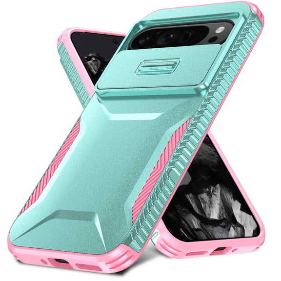 Decase Case for Google Pixel 9 Pro XL Case, fit Pixel 9 Pro XL 5G GGX8B, GZC4K Case with Slide Camera Cover, Non-Slip Heavy Duty Shockproof Phone Cover for Google Pixel 9 Pro XL,Green