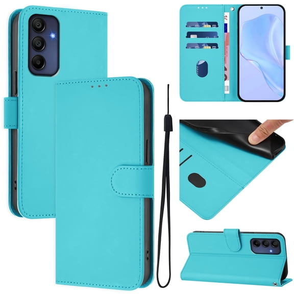 Decase Case for Samsung Galaxy A16 5G Wallet Case,Luxury PU Leather Wallet Phone Case Flip Folio Protective Shockproof Cover with Card Holder,Kickstand Feature,for Samsung Galaxy A16 5G 6.7",Lagon